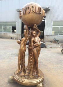 Popular 2016 de la venta caliente de metal artesaní<span class=keywords><strong>a</strong></span> estatua de bronce el mundo es tuyo <span class=keywords><strong>a</strong></span> tamaño completo - Product Image 2