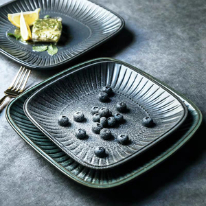 Nórdicos <span class=keywords><strong>horno</strong></span> platos de postre de cerámica Rectangular plato de filete frutas pastel bandeja - Product Image 2