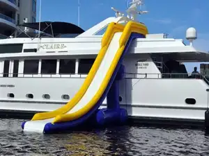 Inflatable Floating Water Slide Floating Inflatable Deluxe Yacht Floating Water Slide For Sea Ocean Water Slide For Boat Inflatable Cruiser Slide