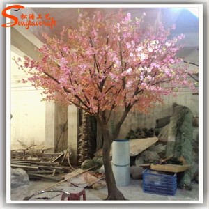 מותאם אישית מלאכותי מקורה אפרסק פריחת עץ פלסטיק שיחים סיטונאי משי פריחת פרחים - Product Image 4