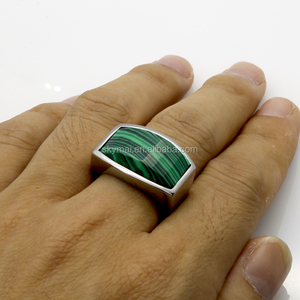 Top Quality Fashion Jewelry,316L Stainless Steel Malachite/<strong>Lapis</strong> <strong>Lazuli</strong> Natural Stone <strong>Ring</strong> for Men Birthday Gift - Product Image 5
