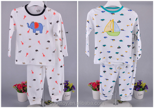 4 unidades manga larga Camiseta de algodón + Pantalones pijamas ropa, ropa del bebé, niños la ropa del bebé - Product Image 3