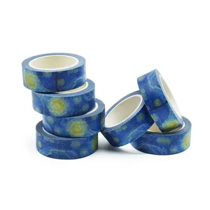 15mmx12m Washi Stock Japanese Stationery painter Van Gogh Painting designs Masking Tape for Wall Decoration