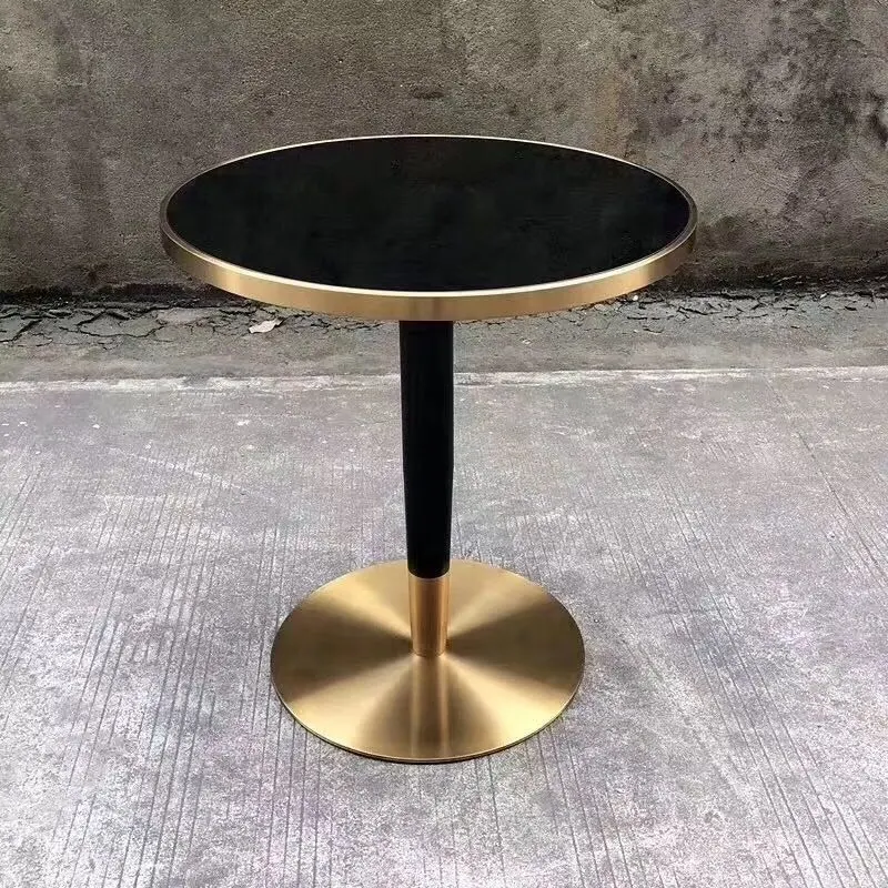 Современный Креативный дизайнерский чайный столик со стеклянной столешницей и золотым хромированным основанием