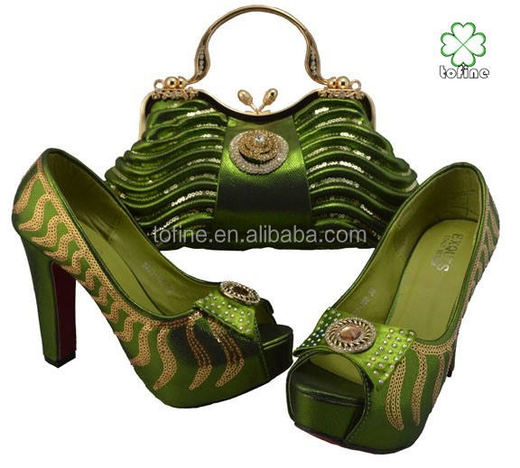 Wholesale Price Dress Shoe and Matching Bags Sets for Women