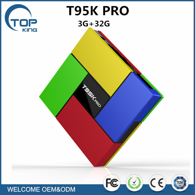 2017 nueva S912 octa-core T95K Pro Cuadro de TV Android con FLASH de 3 GB DDR3 16 GB de MÁSTER ERASMUS MUNDUS kodi caja de la tv