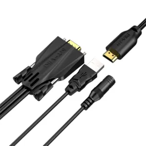 Cabo conversor vga para hdmi MT-VIKI, 1.2m, 1.8m, 3m, 5m, 9 pinos