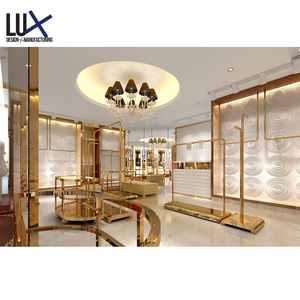 Estante de exhibición de tienda de ropa de diseño moderno personalizado LUX, chapado en oro rosa, garantía de 5 años, capacidad de producción anual de 500 tiendas - Product Image 2