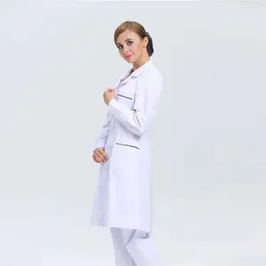 Camice bianco del laboratorio dell'abito delle camicette bianche dell'uniforme medica dell'ospedale 2021 unisex