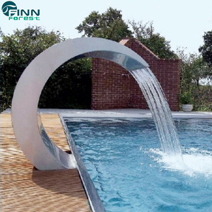 ราคาโรงงาน ของตกแต่งสระว่ายน้ำ สแตนเลส 304 รางน้ำรูปงูเห่า - Product Image 1