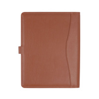 Carpeta Portafolio de Diseño Nuevo para Negocios, Funda para Cuaderno de Color Marrón, Portafolios de Cuero PU, Carpeta de Archivos A4