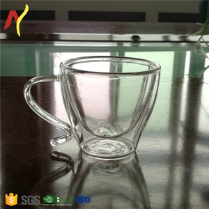 70 ml vaso <span class=keywords><strong>de</strong></span> vidrio <span class=keywords><strong>de</strong></span> doble pared taza y platillo - Product Image 3