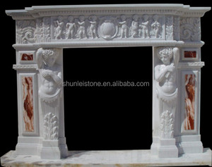Indoor Use <strong>Fireplace</strong> <strong>Mantle</strong> of Natural Stone Marble <strong>Fireplace</strong> - Product Image 6