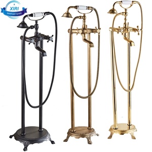Rubinetto <span class=keywords><strong>per</strong></span> Vasca da Bagno Stile Europeo con <span class=keywords><strong>Miscelatore</strong></span> Doccia Nero Anticato e Soffione XR8808 - Product Image 1
