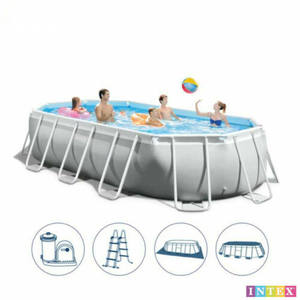 Piscina <span class=keywords><strong>INTEX</strong></span> 610x305x122cm 26798, Piscina Elevada <span class=keywords><strong>Ovalada</strong></span> de PVC Portátil para Exteriores con Marco Metálico - Product Image 2