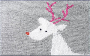 <span class=keywords><strong>9GG</strong></span> Parcheado de Manga Larga de Cuello Barco Animal Keep Warm Gris Suéter de Las Muchachas - Product Image 4