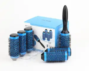 Conjunto de escova de cabelo redonda antiestática, conjunto de escova de cabelo de cerâmica