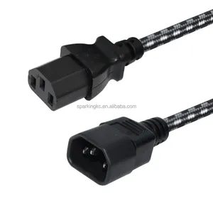 Universal power cord IEC C13 C14 netzkabel farbige netzkabel mit geflochtenen