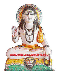 Statue de Gorakhnath Ji en marbre blanc de Makrana - Product Image 1