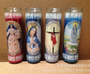 Vela al por Mayor, Frascos de Vidrio Mexicanos Hispanos, Velas Religiosas Aromáticas - Product Image 3