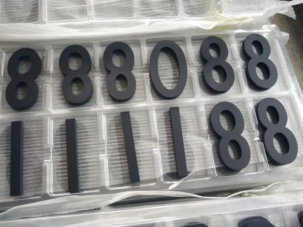 CNC metal alphabets 50MM 100MM black premium Door numbers