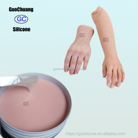 Composé de moulage en silicone en deux parties pour prothèses de main