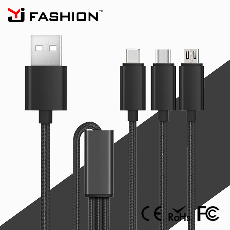 Завод питания 3 в 1 USB Кабель Для iPhone 7 6 6 s Плюс 5S SE Для Samsung Xiaomi