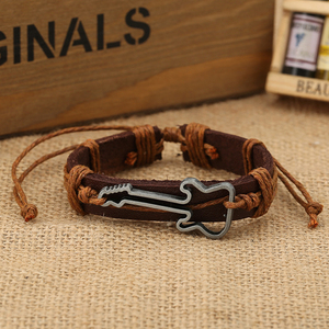 <span class=keywords><strong>Guitare</strong></span> en alliage en forme <span class=keywords><strong>de</strong></span> <span class=keywords><strong>bracelet</strong></span> <span class=keywords><strong>de</strong></span> <span class=keywords><strong>corde</strong></span> tressée <span class=keywords><strong>de</strong></span> mode en gros <span class=keywords><strong>bracelet</strong></span> en cuir en vrac - Product Image 5
