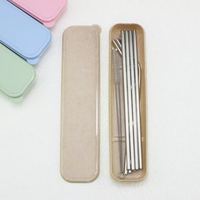 Vente chaude Paille à boire en acier inoxydable 304 noire pour thé au lait et paille à milkshake en métal titane réutilisable avec brosse