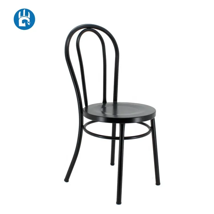 Ontwerp outdoor stapelen vintage casting eetkamer cafe thonet black metal side stoel