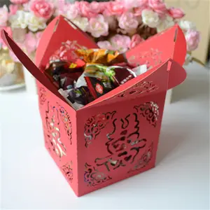 Decoración y regalo de la boda y China característica Regional regalos de boda recuerdos rojo chino Feliz Año Nuevo a favor del caramelo de la Caja caja