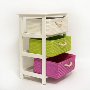 Solid Wood <strong>3</strong> <strong>Drawer</strong> White Rattan Furniture <strong>Chest</strong> <strong>of</strong> <strong>Drawers</strong> Cabinet Design - Product Image 1
