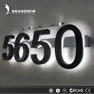 6000k Retroilluminato a led casa di metallo numeri numeri in acciaio inox