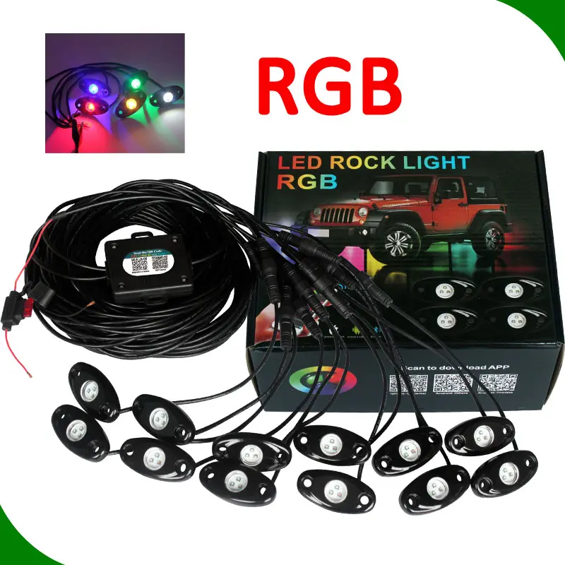 Lampu Pencahayaan Otomatis Tegangan Rendah, Lampu Led RGB Kit 4/6/8/12 dengan Mode Musik Kontrol Oleh Ponsel Pintar Aplikasi