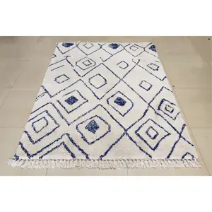 工厂家纺涤纶地毯客厅切绒簇绒摩洛哥钻石蓬松地毯