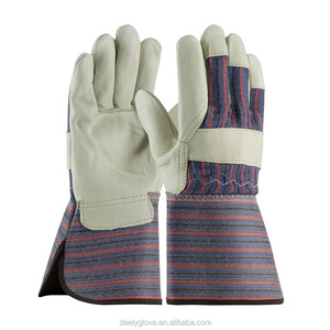 Least wholesale trade fur leather pigskin gloves job canadien with cotton band my back - Product Image 6