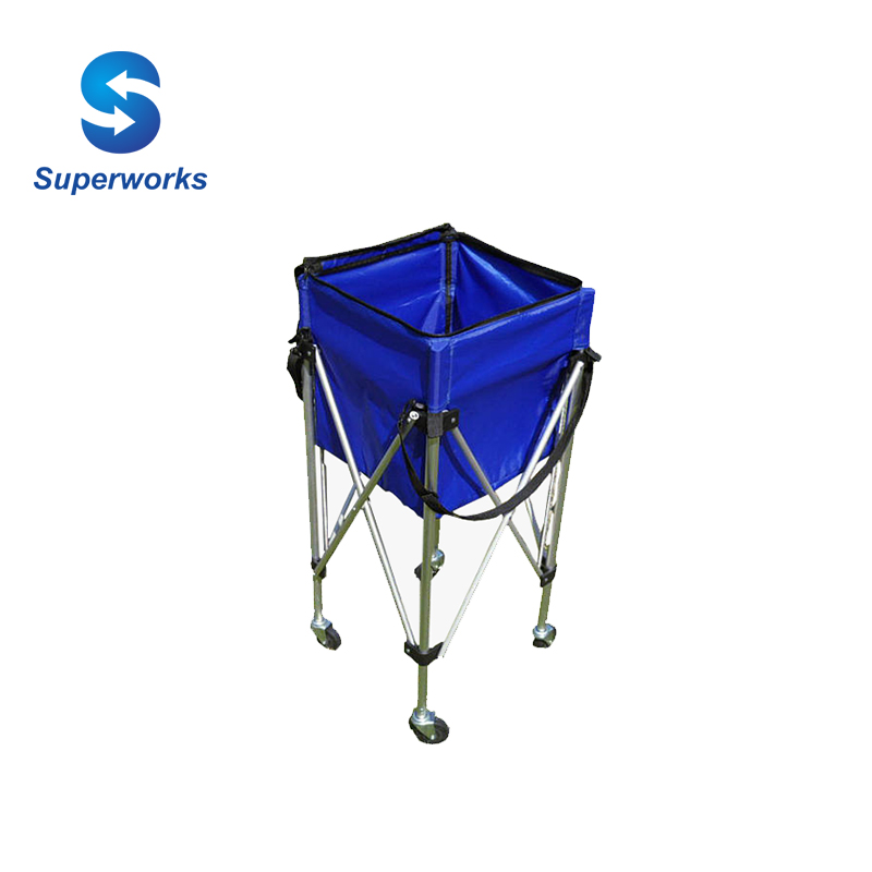 Складная тележка для теннисных мячей, портативная тележка для мячей с четырьмя колесами