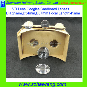 Óptica de 25mm 34mm 37mm Diámetro Google Cartón 3D VR Lente <span class=keywords><strong>Biconvexa</strong></span> lentes de cristales de Acrílico - Product Image 3