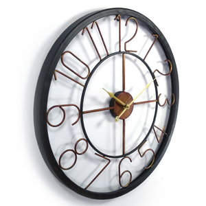 24 pollici 60 centimetri rotonda bronzo moderno antico del metallo dell'annata casa decorativo da parete <span class=keywords><strong>al</strong></span> quarzo <span class=keywords><strong>orologio</strong></span> montato per soggiorno - Product Image 2