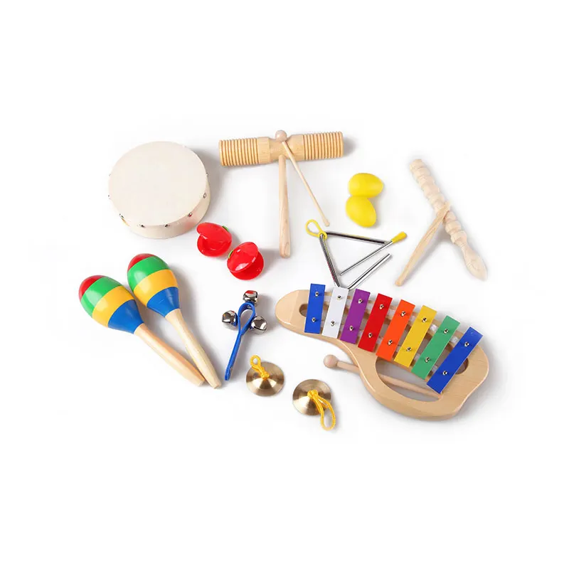 बच्चे संगीत फांसी शैक्षिक लकड़ी टक्कर सेट खिलौने