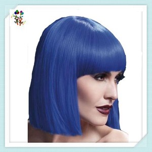 <span class=keywords><strong>Perruque</strong></span> synthétique courte de couleur bleue pour fête de <span class=keywords><strong>carnaval</strong></span>, bon marché, vente en gros, HPC-0067 - Product Image 3
