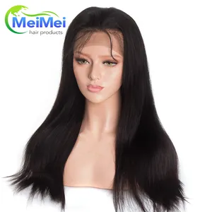 Barato peluca llena de encaje para las mujeres blancas del pelo humano envío rápido mechas recto frontal negro natural Peluca de pelo para la venta al por mayor