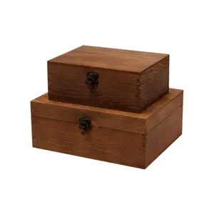 עלוב שיק סגנון עץ תיבת חבילת מתנת תכשיטי ומלאכות מתנת קופסא עץ