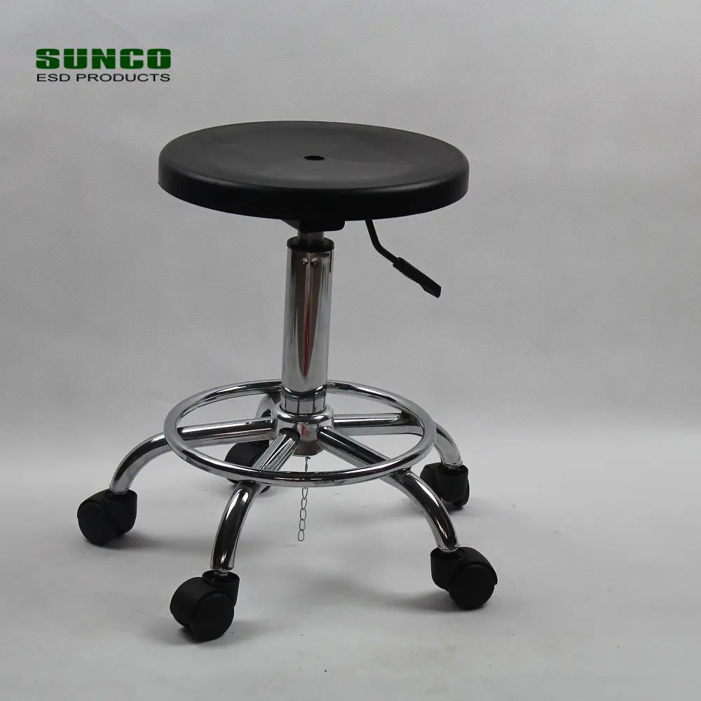 Adjustable Swivel Plastic ESD Chairs with conductive wheels for sale