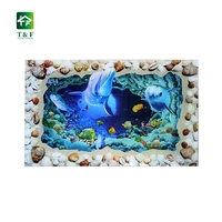 Azulejo de Porcelana Pulido 3D con Efecto Azul Océano Submarino para Piso y Pared de Baño, Venta al por Mayor
