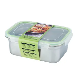 2500毫升饭盒不锈钢便当食品密封存储容器带盖食品保存盒用于取出