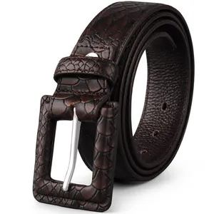 3.3cm width classic style leather cover pin buckle snake style strong cow skin leather belt,genuine snake belt