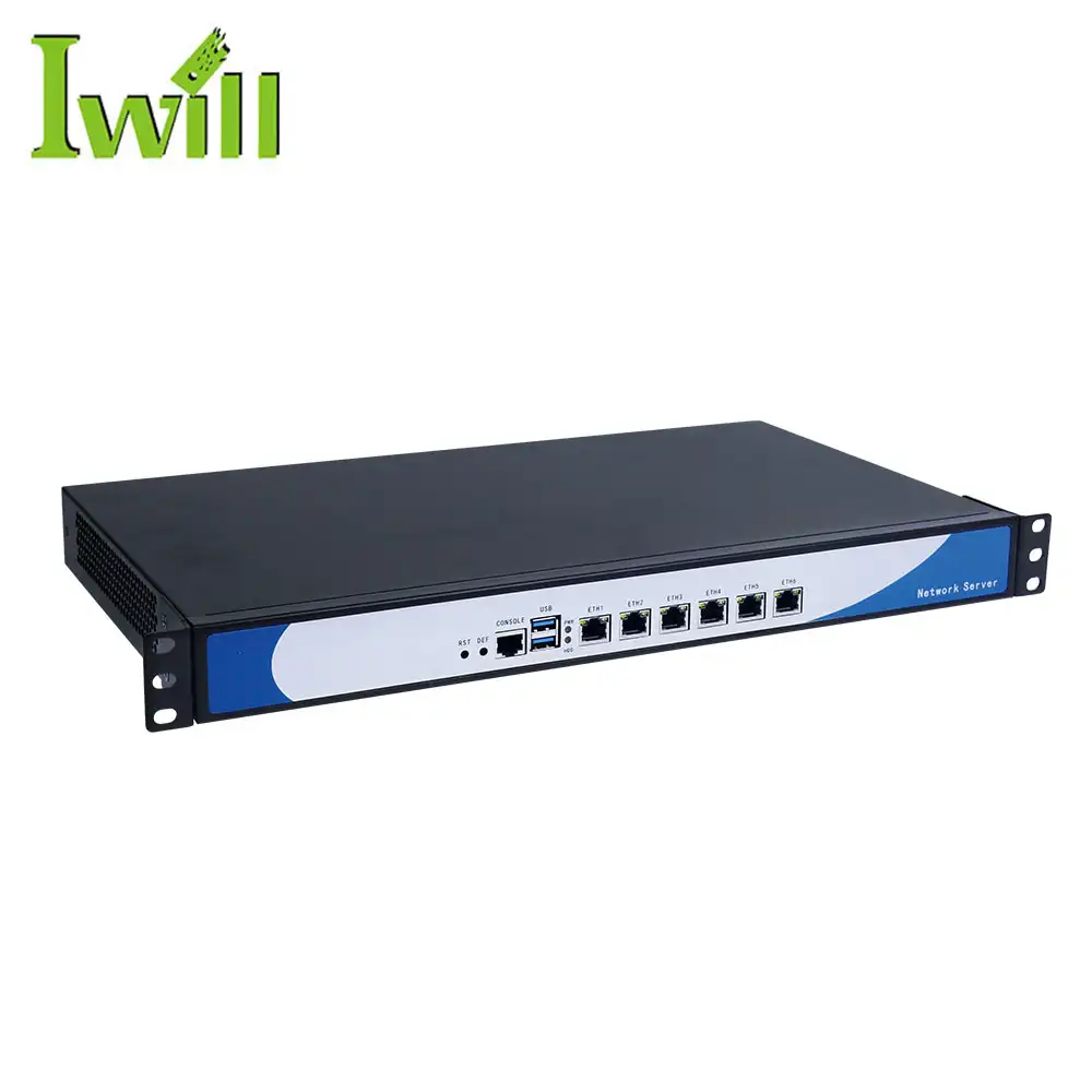 1U серверный ПК 3855u двухъядерный 6 портов Ethernet Linux межсетевой сервер с вентилятором