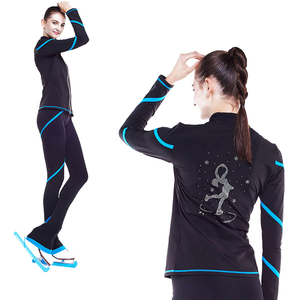 LIUHUO Stretchy Fleece <strong>Waterproof</strong> Training Wear Figure Skating Pants Jackets Set Wholesale Mid Trousers <strong>Leggings</strong> for Children - Product Image 3