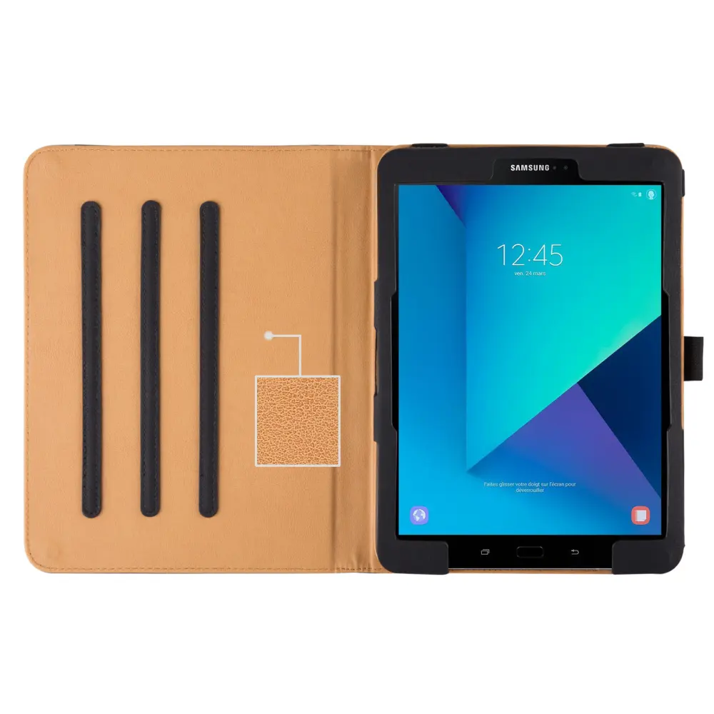 Étui à rabat pour tablette Samsung Galaxy Tab S3, 9.7 pouces, coque intelligente rétro en cuir, T820 T825